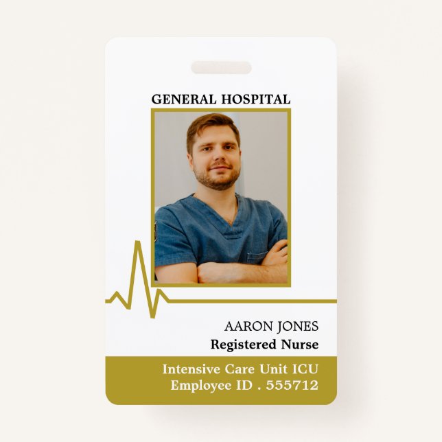 Electrocardiogram, Photo Medical ID Badge (Front)