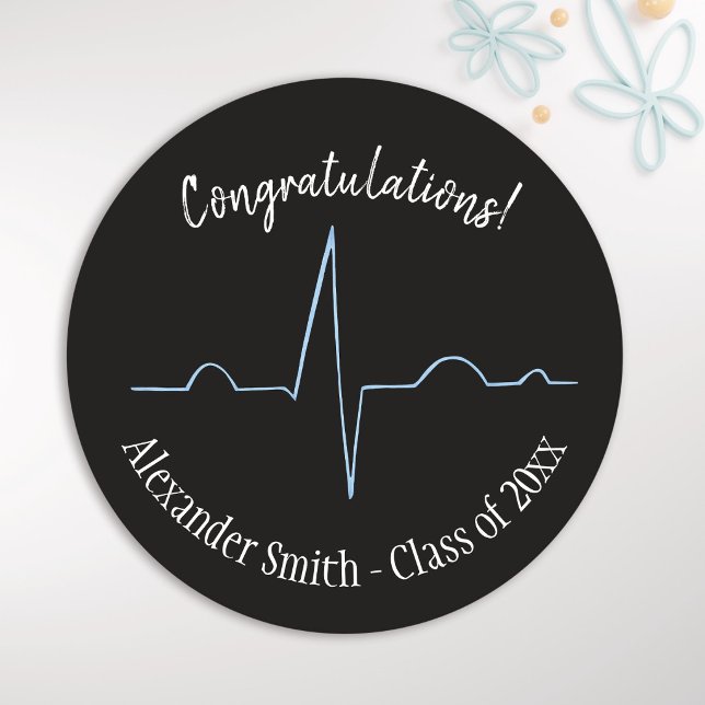 Electrocardiogram Round Paper Coaster (Creator Uploaded)