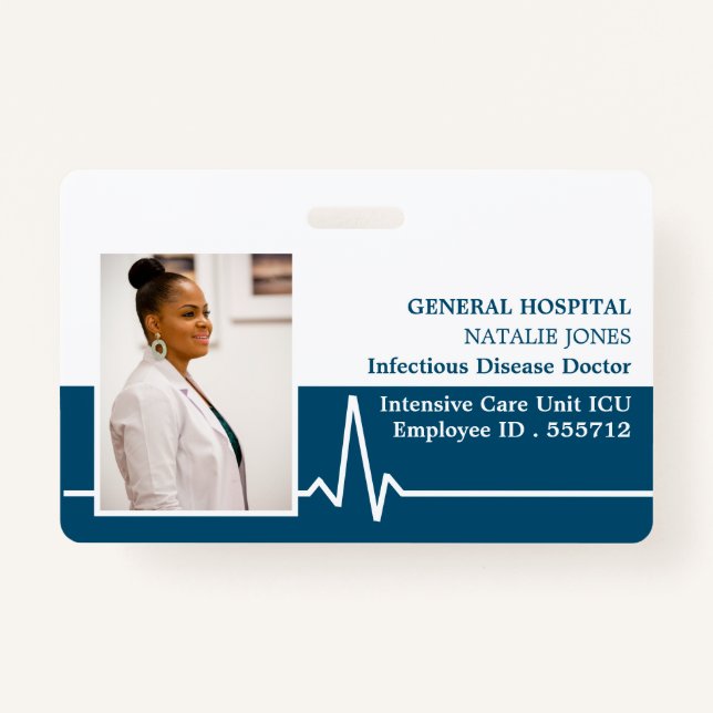 Electrocardiogramme, Photo Médicale ID Badge (Devant)