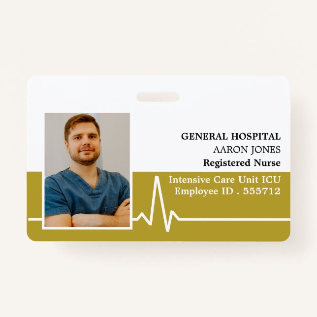 Electrocardiogramme, Photo Médicale ID Badge (Devant)