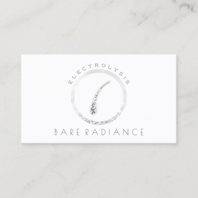 Electrolysis Hair Removal Appointment White Grey Card (Front)