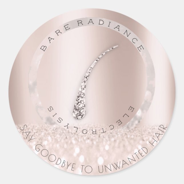 Electrolysis Hair Removal Blush Rose Grey Pearl Classic Round Sticker (Front)