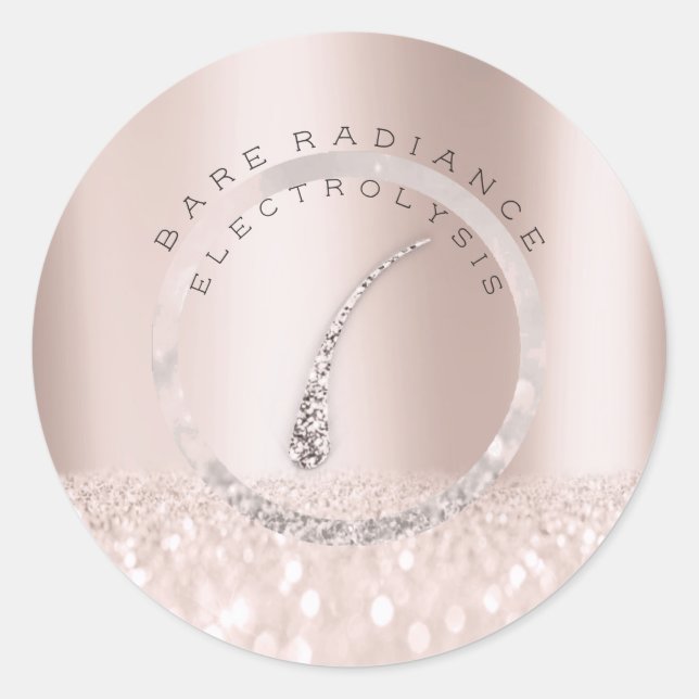 Electrolysis Hair Removal Blush Rose Logo1 Classic Round Sticker (Front)