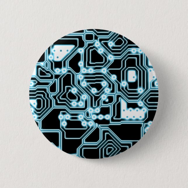 ElecTRON - Blue / Black 2 Inch Round Button (Front)
