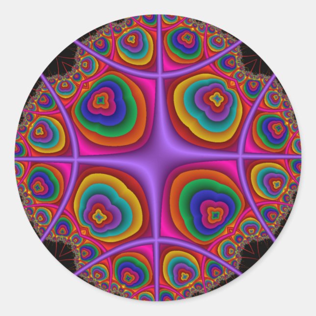 Electron Cloud Classic Round Sticker (Front)