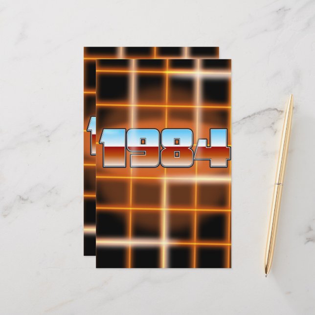 Electronic 1984 cartoon poster. stationery (Front/Back In Situ)