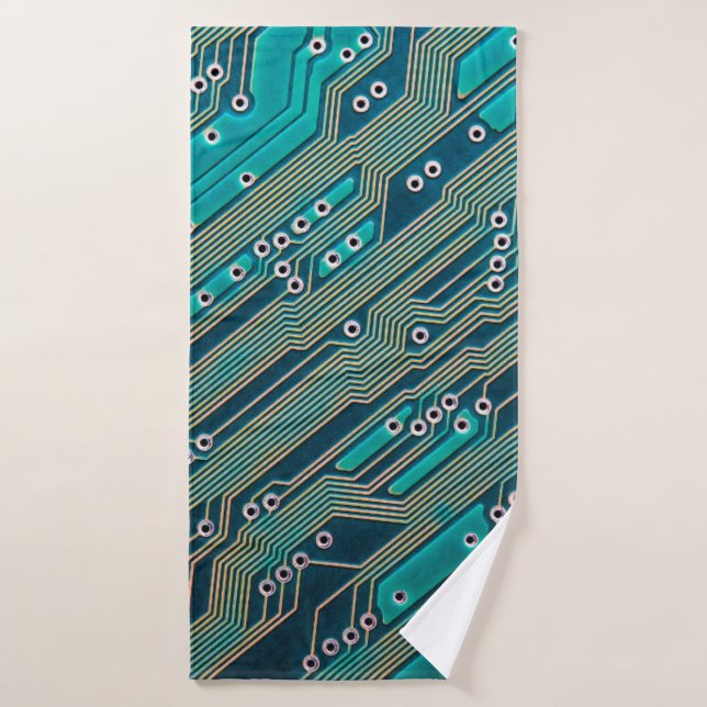Electronic circuit board close up. background,boar (Serviette de bain)