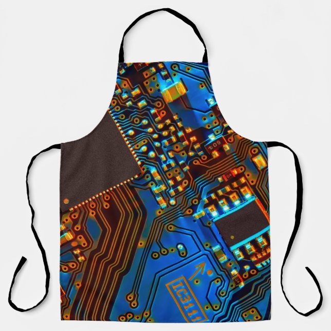 Electronic circuit board close up. background,boar apron (Front)