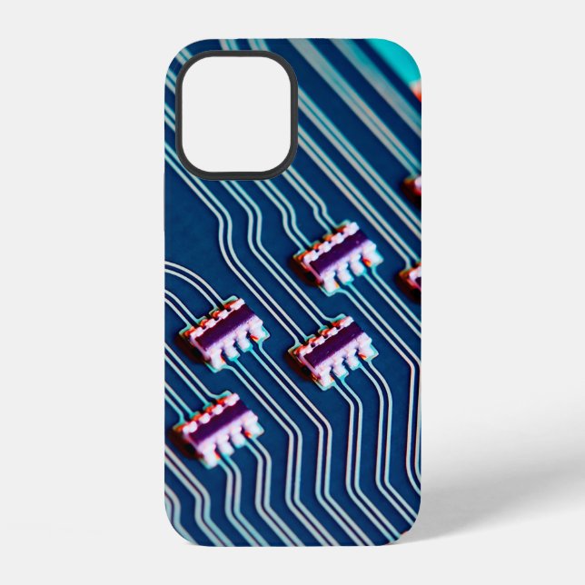Electronic circuit board close up. background,boar iPhone case (Back)