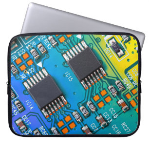 Electronic circuit board close up. background,boar laptop sleeve