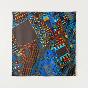 Electronic circuit board close up. background,boar tapestry