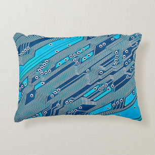 Electronic circuit board close up. circuit,board,b accent pillow