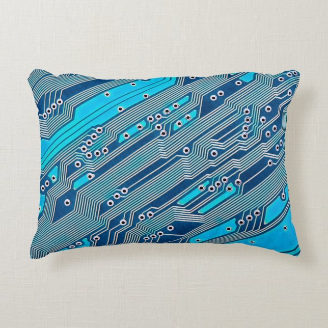 Electronic circuit board close up. circuit,board,b accent pillow (Front)