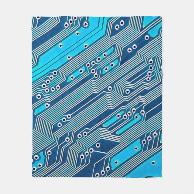 Electronic circuit board close up. circuit,board,b fleece blanket (Front)
