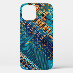 Electronic circuit board close up. computer,semico iPhone 12 case
