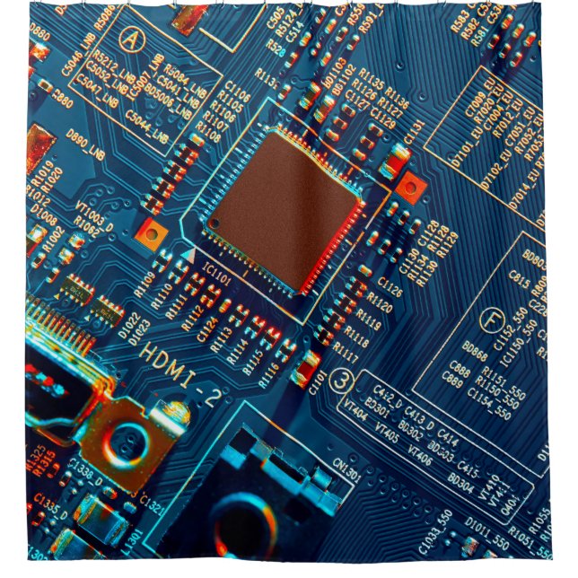 Electronic circuit board close up. electronic,micr (Front)