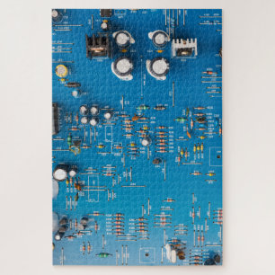 Electronic circuit board jigsaw puzzle