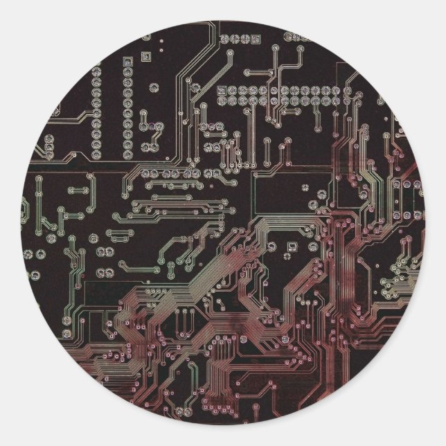 electronic circuit classic round sticker (Front)