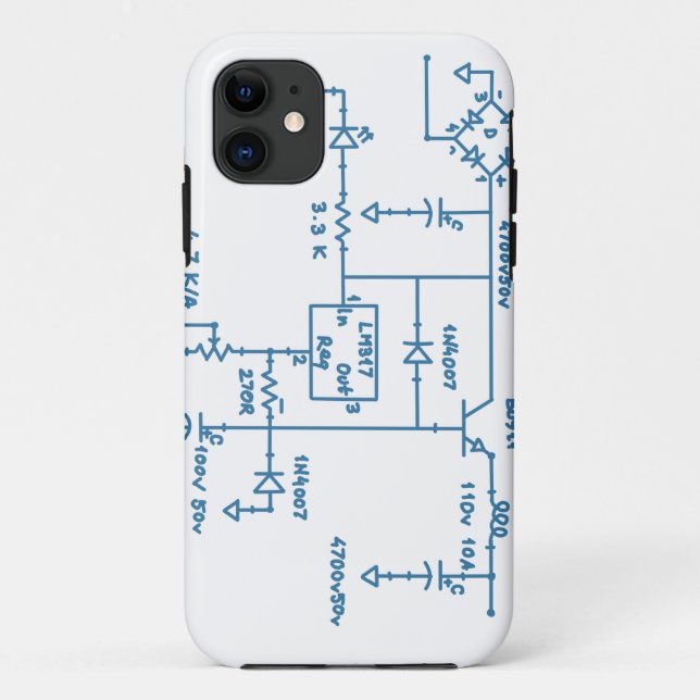 electronic circuit scheme technology blueprint gee Case-Mate iPhone case (Back)