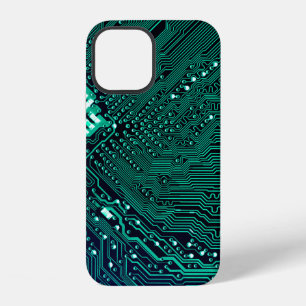 Electronic circuite board background,abstract,blue iPhone 12 case