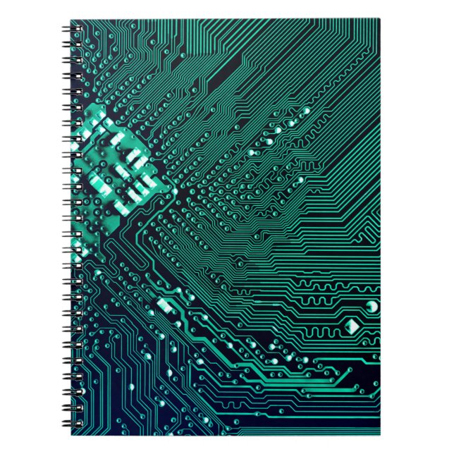 Electronic circuite board background,abstract,blue notebook (Front)