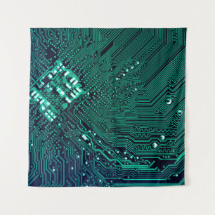 Electronic circuite board background,abstract,blue tapestry