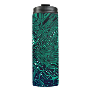 Electronic circuite board background,abstract,blue thermal tumbler