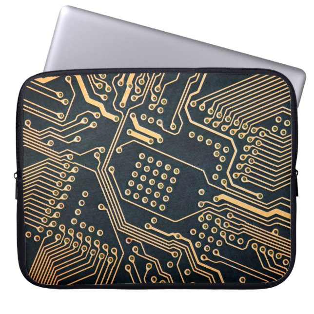 Electronic components, computer card close-up, dig laptop sleeve (Front)