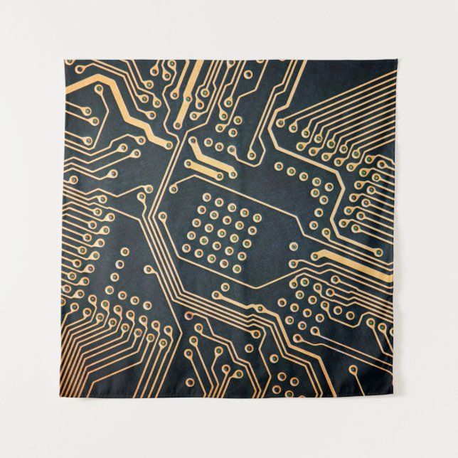 Electronic components, computer card close-up, dig tapestry (Front)