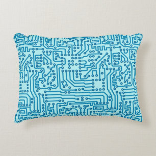 Electronic Digital Circuit Board Accent Pillow