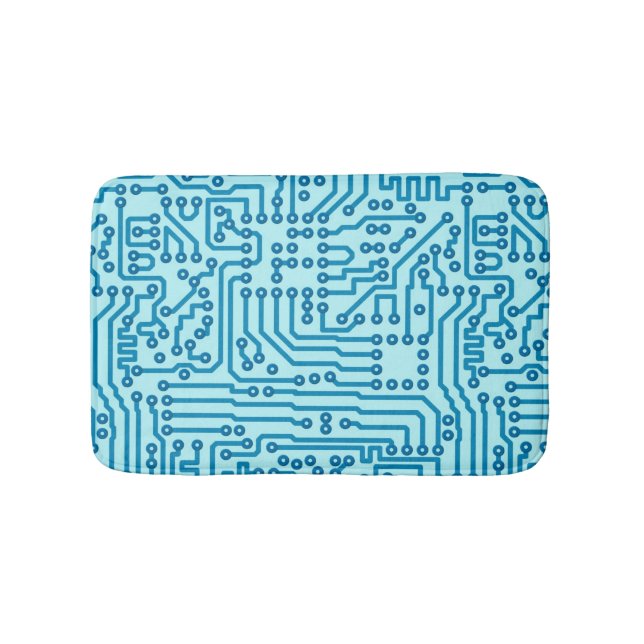 Electronic Digital Circuit Board Bath Mat (Front)