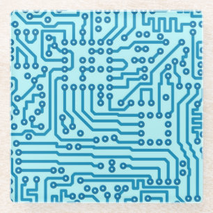 Electronic Digital Circuit Board Glass Coaster