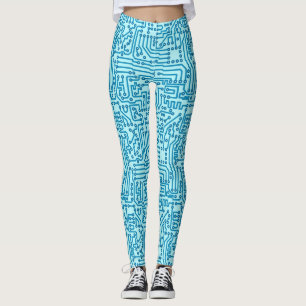 Electronic Digital Circuit Board Leggings