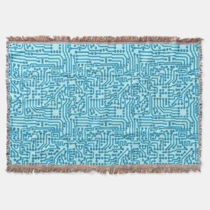 Electronic Digital Circuit Board Throw Blanket