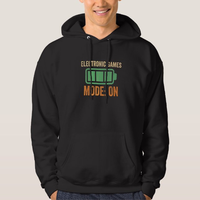 Electronic Games Mode On Battery Hoodie (Front)