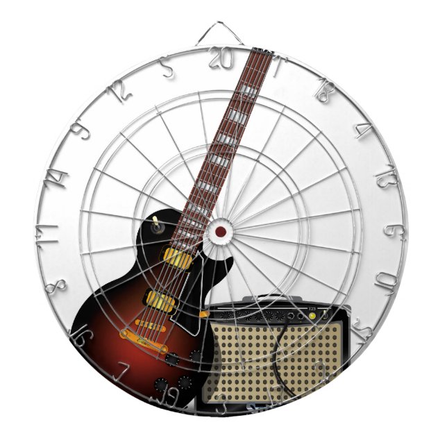 Electronic guitar and amp dartboard (Front)
