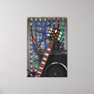 Electronic Guitar and Musical Amp Canvas Print