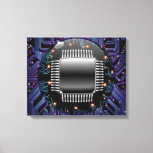 Electronic Motherboard Circuit Canvas Print