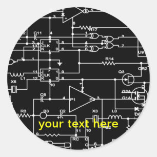 electronic project classic round sticker