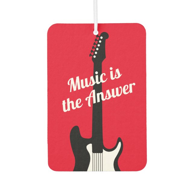 Electronic rock guitar custom music quote car air freshener (Front)