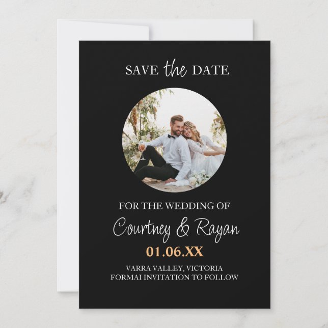 Electronic Save The Date Template with Photo (Front)