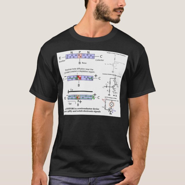 Electronic Signal Amplify Transistor Semiconductor T-Shirt (Front)