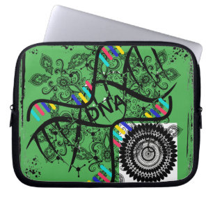 Electronics Bag  green dna helix pattern