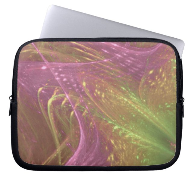 Electronics Bag Green Magenta Asymmetric Fractal (Front)