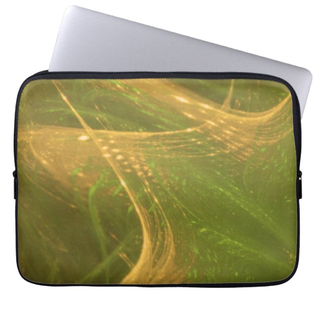 Electronics Bag Green Yellow Asymmetric Fractal (Front)