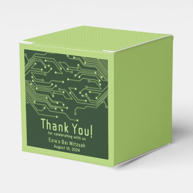 Electronics Computer Circuit Board Bar Mitzvah Favor Box (Front Side)