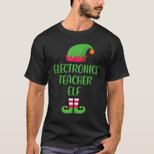 Electronics Teacher Elf Christmas Family Matching T-Shirt