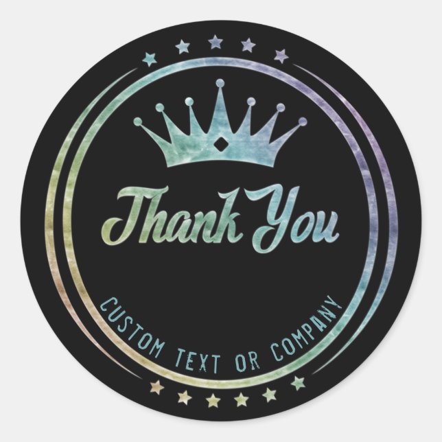 Electroplated Gradient Colour Thank You Sticker (Front)