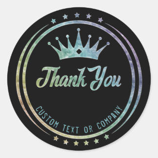 Electroplated Gradient Colour Thank You Sticker