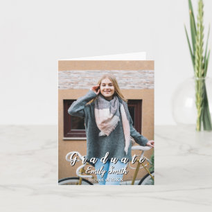 Eleegant minimalist one photo graduation party invitation